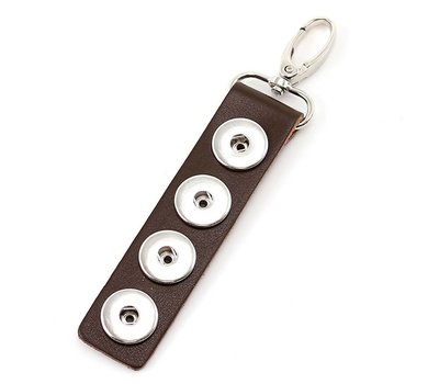Clicks Sieraden Clicks sleutelhanger leer donker bruin