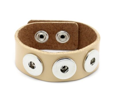 Clicks Sieraden Clicks armband leer beige