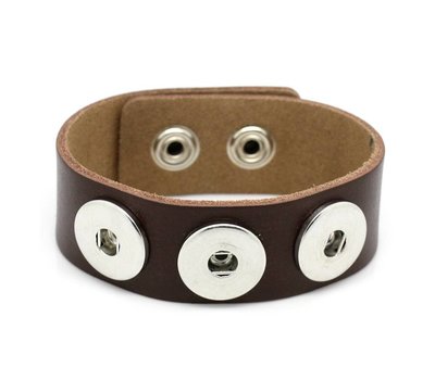 Clicks Sieraden Clicks armband leer donker bruin
