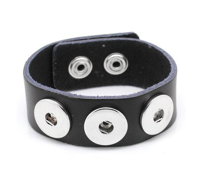 Clicks Sieraden Clicks armband leer zwart