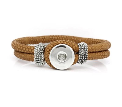 Clicks Sieraden Clicks knoop armband leer bruin