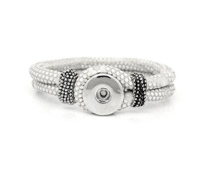 Clicks Sieraden Clicks knoop armband leer wit