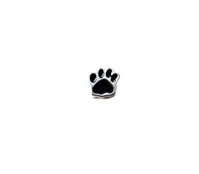 Floating Charms. Floating charm puppy pootje zwart voor de memory locket