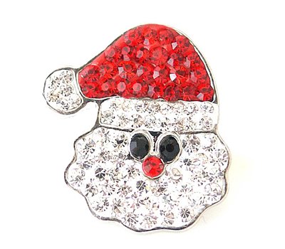Clicks / Chunks Click kerstman met strass zilver
