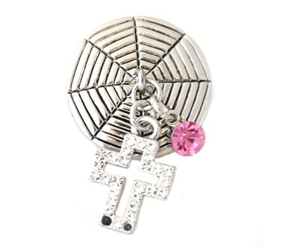 Clicks / Chunks Click kruisje met strass zilver