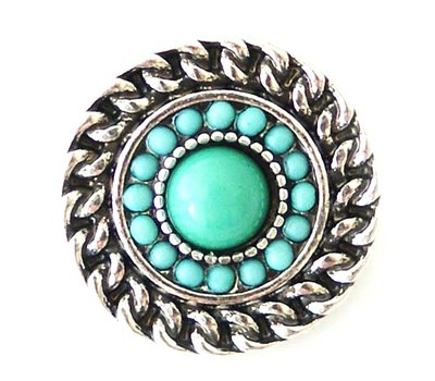 Clicks / Chunks Click rond turquoise zilver