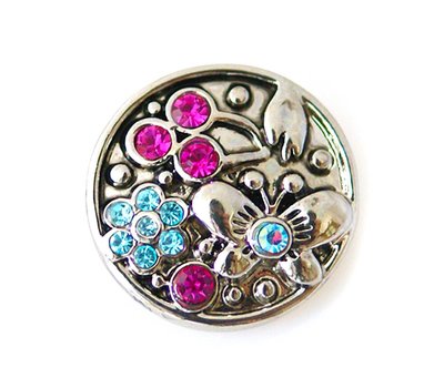 Clicks / Chunks Click butterfly met strass zilver
