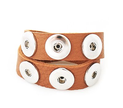 Clicks Sieraden Clicks armband nubuck leer dubbel bruin