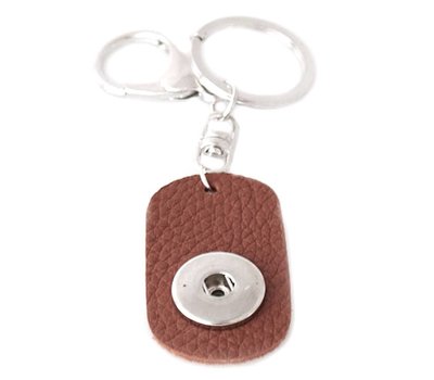 Clicks Sieraden Clicks sleutelhanger nubuck leer ovaal donkerbruin