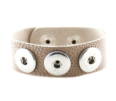Clicks Sieraden Clicks armband lnubuck leer grijs/beige