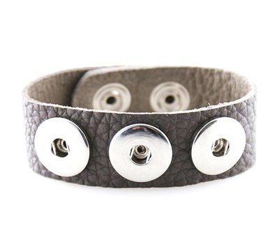 Clicks Sieraden Clicks armband lnubuck leer grijs