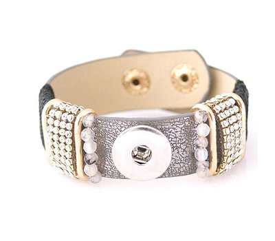Clicks Sieraden Clicks armband loveley grijs met strass