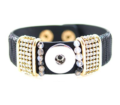 Clicks Sieraden Clicks armband loveley zwart met strass