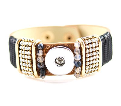 Clicks Sieraden Clicks armband loveley bruin met strass
