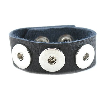 Clicks Sieraden Clicks armband nubuck leer zwart