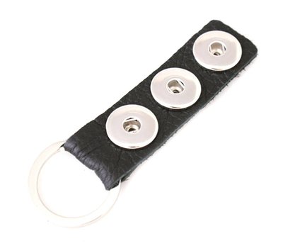 Clicks Sieraden Clicks sleutelhanger nubuck leer zwart lang
