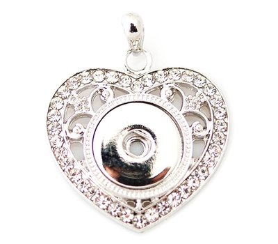 Clicks Sieraden Clicks hanger crystal heart zilver