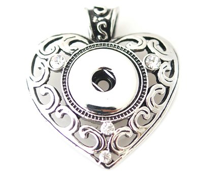 Clicks Sieraden Clicks hanger crystal vintage heart zilver