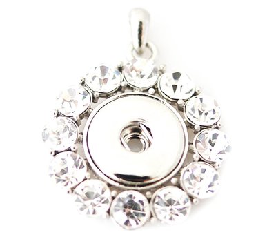 Clicks Sieraden Clicks hanger round big crystal zilver