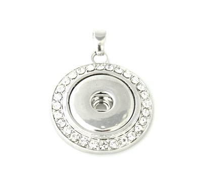Clicks Sieraden Clicks hanger round crystal zilver