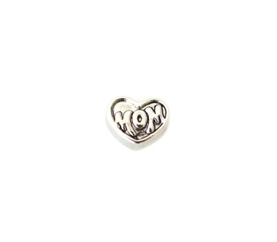 Floating Charms Floating locket charm mom op hartje zilver