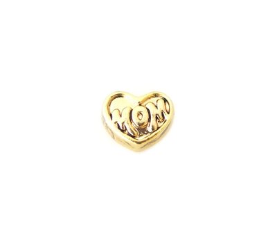 Floating Charms Floating locket charm mom op hartje goud