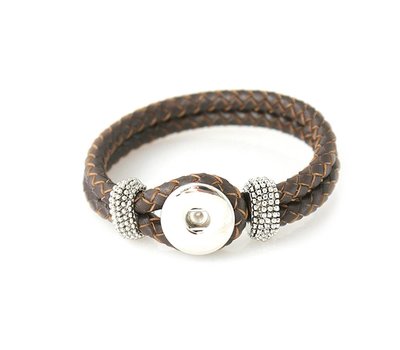 Clicks Sieraden Clicks knoop armband leer donker bruin