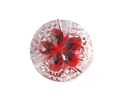 Clicks / Chunks Click bloem rood met strass