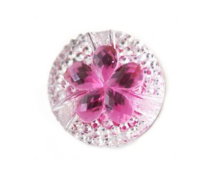 Clicks / Chunks Click bloem roze met strass