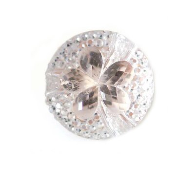 Clicks en Chunks | Click bloem wit met strass