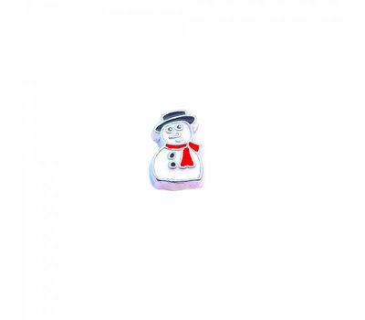 Floating Charms. Floating charm sneeuwman met rode sjaal voor de memory locket