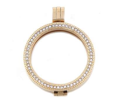 Hanger voor Muntketting Goud volledig Strass van Roestvrij Staal