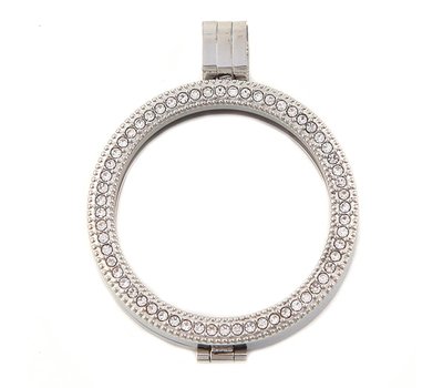 Hanger voor Muntketting Zilver volledig Strass van Roestvrij Staal