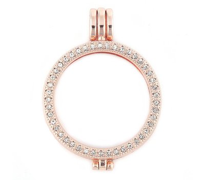 Hanger voor Muntketting Rosé Goud volledig Strass