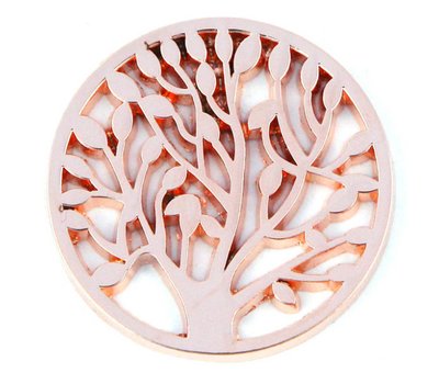 Munt voor Muntketting Levensboom rose goud
