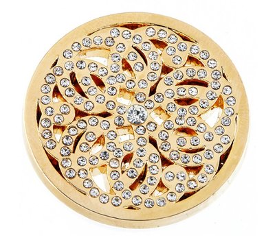 Munt voor Muntketting Flower crystals goud