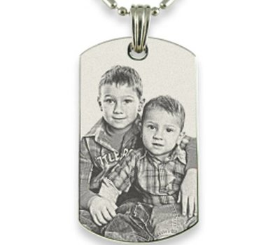Graveer Ketting Foto en of tekst graveren op foto hanger dogtag zilver inclusief ketting