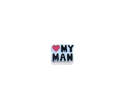 Floating Charms Floating locket charm love my man zilver