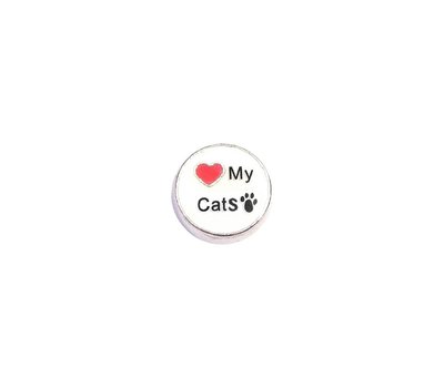 Floating Charms Floating locket charm love my cats rond