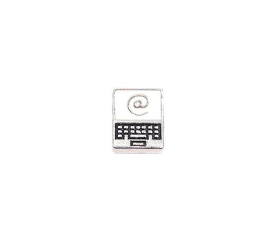 Floating Charms. Floating charm laptop zilver voor de memory locket