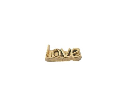 Floating Charms. Floating charm love tekst goud voor de memory locket