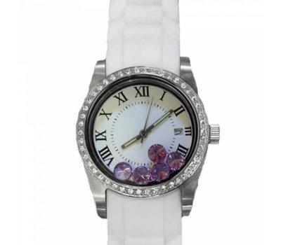 Floating locket Twist rvs zilveren memory locket horloge wit