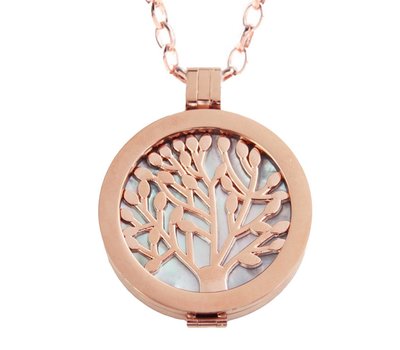 Complete Muntketting Blue Pearl Family Tree Rose Goud