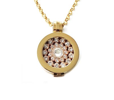 Complete Muntketting Shiny crystals smal goud