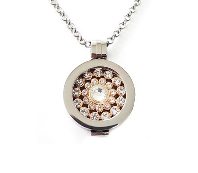 Complete Muntketting Shiny crystals smal zilver