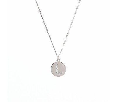 Ketting met letter Letter Ketting Crystal L zilver van roestvrij staal.