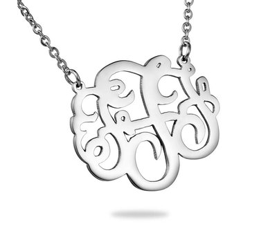 Ketting met letter Monogram Ketting Letter F Zilver van Roestvrij staal