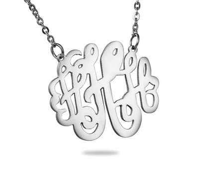 Ketting met letter Monogram Ketting Letter H Zilver van Roestvrij staal
