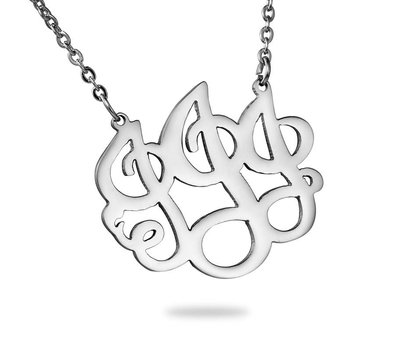 Ketting met letter Monogram Ketting Letter J Zilver van Roestvrij staal