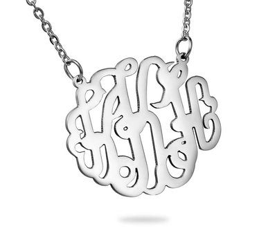 Ketting met letter Monogram Ketting Letter K Zilver van Roestvrij staal